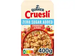 Hoogvliet Quaker Cruesli aardbei zero aanbieding
