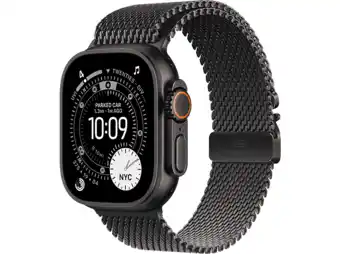 MediaMarkt Apple Watch Ultra 3gps + Cellular- 49mmblack Titanium Case - Black Milanese Loop Medium Smartwatch aanbieding