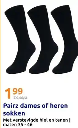 Action Pairz dames of heren sokken aanbieding