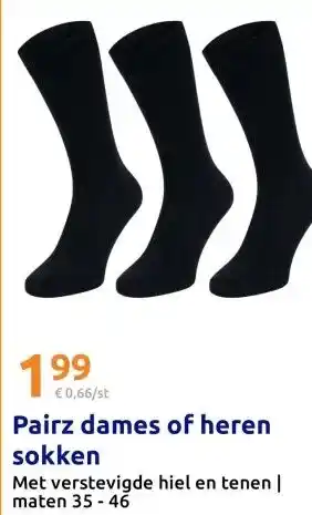 Action Pairz dames of heren sokken aanbieding