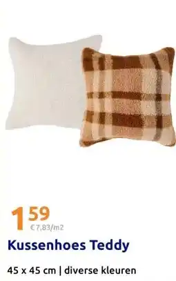 Action Kussenhoes Teddy aanbieding