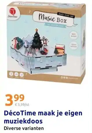 Action Déco Time maak je eigen muziekdoos aanbieding