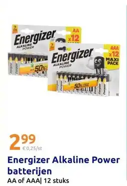 Action Energizer Alkaline Power batterijen aanbieding