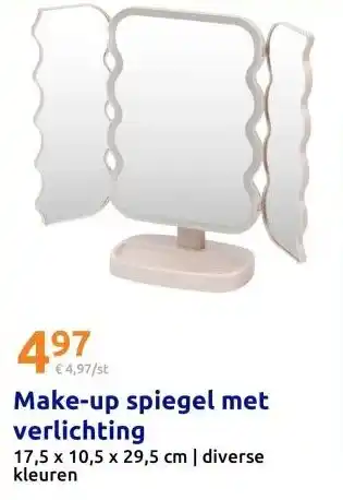 Action Make-up spiegel met verlichting aanbieding