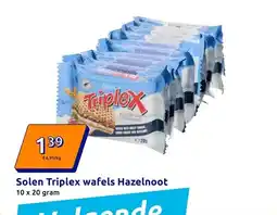 Action Solen Triplex wafels Hazelnoot aanbieding