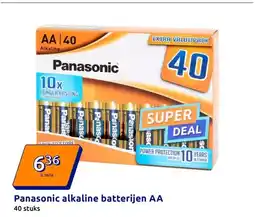 Action Panasonic alkaline batterijen AA aanbieding