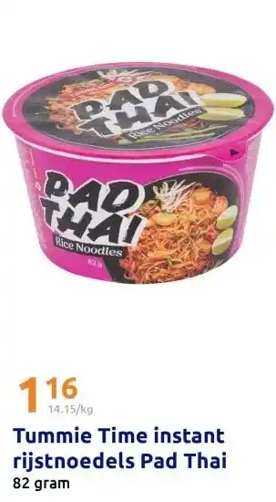 Action Tummie Time instant rijstnoedels Pad Thai aanbieding