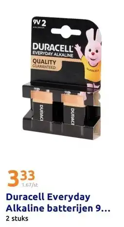 Action Duracell Everyday Alkaline batterijen 9 volt aanbieding
