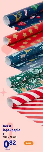 Action Kerst inpakpapier aanbieding