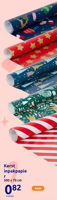 Action Kerst inpakpapier aanbieding