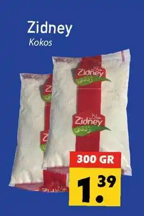 Tanger Markt Zidney kokos 300 gram aanbieding