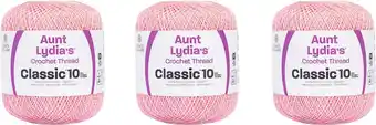 Amazon Aunt Lydia Classic Haakgaren, roze (Orchid Pink), set van 3 van 320 m, katoen, gauge 10, haken aanbieding