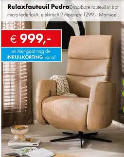 Woonsquare Relaxfauteuil Pedro aanbieding