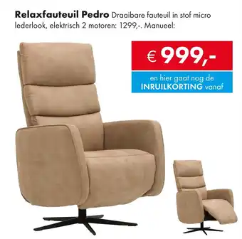 Woonsquare Relaxfauteuil Pedro aanbieding