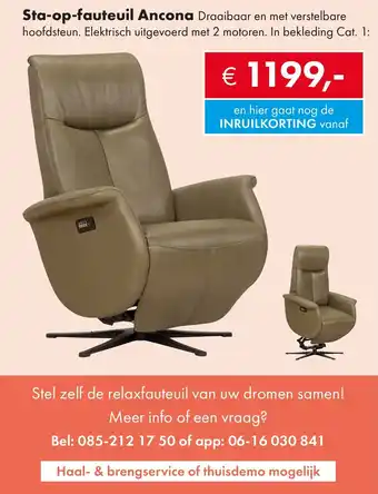 Woonsquare Sta op fauteuil Ancona aanbieding