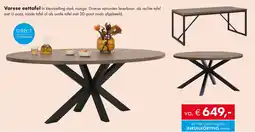 Woonsquare Varese eettafel aanbieding