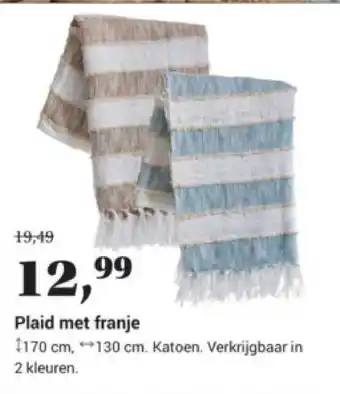 Tuincentrum Osdorp Plaid met franje aanbieding