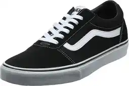 Amazon Vans Sneaker Ward Canvas dames Low-Top Trainers , Zwart Suede Canvas Zwart Wit Iju , 34.5 EU aanbieding