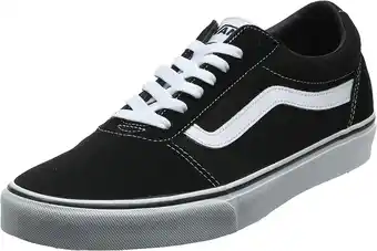 Amazon Vans Sneaker Ward Canvas dames Low-Top Trainers , Zwart Suede Canvas Zwart Wit Iju , 34.5 EU aanbieding