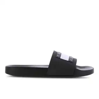 Foot Locker Tommy Jeans Pool Slide Sneakers Heren - Zwart - Maat 42 - Textil aanbieding