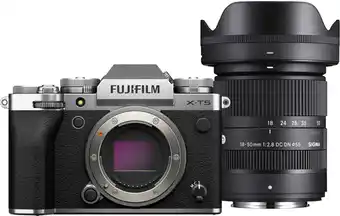 Coolblue Fujifilm X-T5 Zilver + Sigma 18-50mm f/2.8 DC DN Contemporary aanbieding