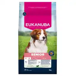 Zooplus 2 x 3 kg Eukanuba Premium Nutrition Senior Klein & Middelgroot Ras Lam & Rijst Droogvoer voor honden aanbieding
