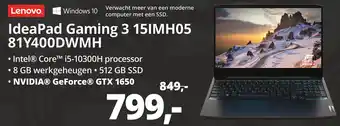 Paradigit Lenovo IdeaPad Gaming 3 15IMH05 81Y400DWMH aanbieding