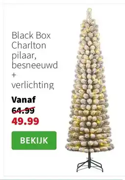 Intratuin Black Box Charlton pilaar, besneeuwd + verlichting aanbieding