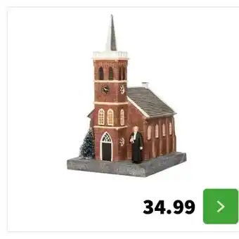 Intratuin Intratuin De Brink kersthuisje Oude Kerk 15 x 17 x 26 cm aanbieding