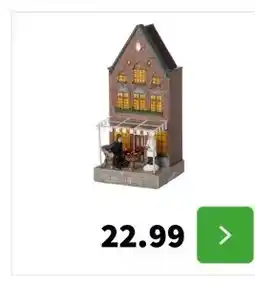 Intratuin Intratuin kersthuisje grachthuis 9,5 x 9,5 x 20,5 cm aanbieding