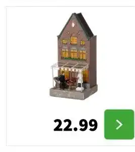 Intratuin Intratuin kersthuisje grachthuis 9,5 x 9,5 x 20,5 cm aanbieding