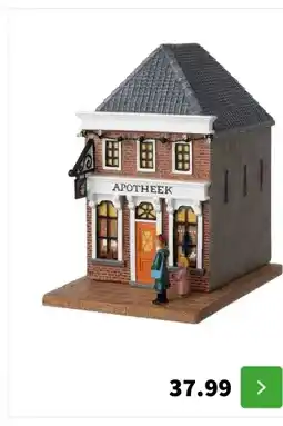 Intratuin Intratuin De Brink kersthuisje apotheek 14 x 18,5 x 20,5 cm aanbieding