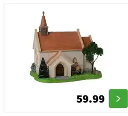 Intratuin Intratuin kerstdorpminiatuur Tinselbury church (kerk) 26,5 x 20,5 x 23,5 cm aanbieding