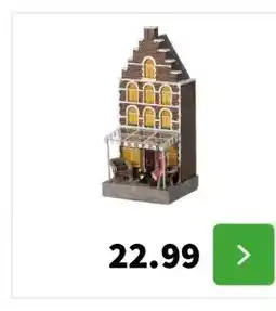 Intratuin Intratuin kersthuisje grachthuis 9,5 x 9,5 x 22 cm aanbieding