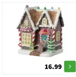 Intratuin Intratuin Tucson kersthuisje peperkoek 13,9 x 10,7 x 16,6 cm aanbieding