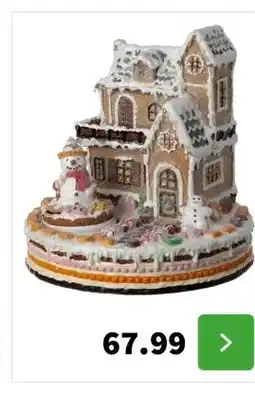 Intratuin Intratuin kersthuisje peperkoekhuis 20,5 x 20,5 x 21 cm aanbieding
