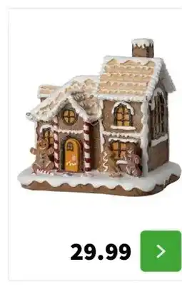 Intratuin Intratuin kersthuisje peperkoekhuis 20 x 14,5 x 19 cm aanbieding