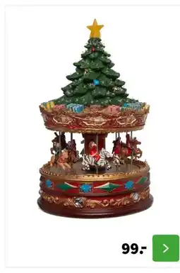Intratuin Intratuin kerstdorpminiatuur carrousel 22 x 22 x 35 cm aanbieding
