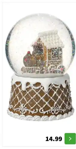 Intratuin Intratuin sneeuwbol Ginny gemberkoektrein bruin / wit D 10 H 14 cm aanbieding