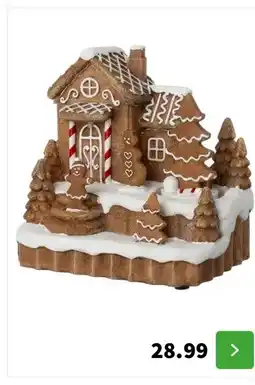 Intratuin Intratuin kersthuisje huis peperkoek 20 x 15,8 x 20,3 cm aanbieding