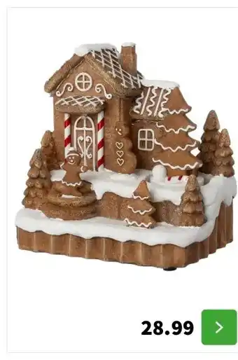 Intratuin Intratuin kersthuisje huis peperkoek 20 x 15,8 x 20,3 cm aanbieding