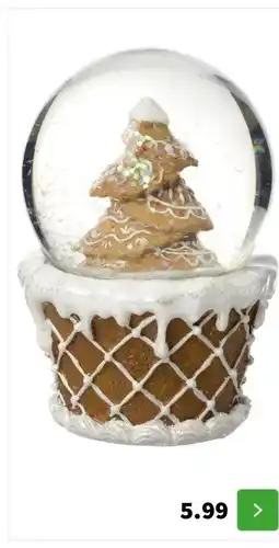 Intratuin Intratuin sneeuwbol Ginny gemberkoekboom bruin / wit D 6,5 H 10 cm aanbieding