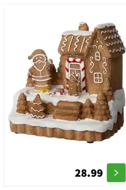 Intratuin Intratuin kersthuisje peperkoek huis 20 x 15,8 x 20,3 cm aanbieding