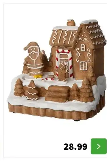 Intratuin Intratuin kersthuisje peperkoek huis 20 x 15,8 x 20,3 cm aanbieding