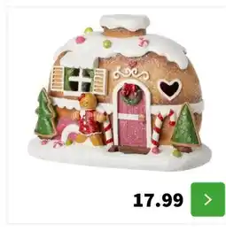 Intratuin Intratuin kersthuisje peperkoek huis 20,7 x 10,7 x 15,5 cm aanbieding