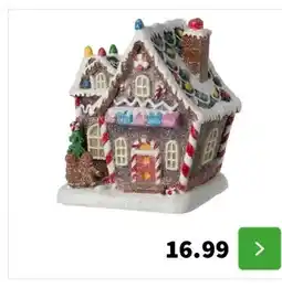 Intratuin Intratuin Tucson kersthuisje peperkoek 14,6 x 10,6 x 15,9 cm aanbieding