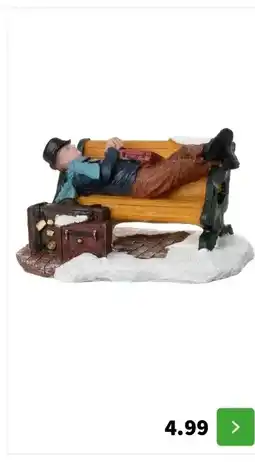 Intratuin Intratuin kerstdorpminiatuur man slaapt op bank 7,3 x 5 x 4 cm aanbieding