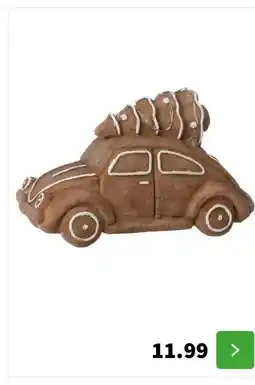 Intratuin Intratuin kerstdorpminiatuur auto peperkoek 29,1 x 12,3 x 33,6 cm aanbieding