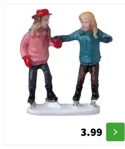 Intratuin Intratuin kerstdorpminiatuur samen schaatsen 3,7 x 1,6 x 5 cm aanbieding