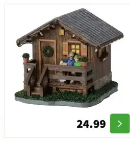 Intratuin Intratuin Alpen kersthuisje berghut 14,5 x 15 x 13 cm aanbieding